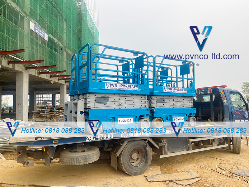 Xe nâng người PVN tại dự án Cổ Loa